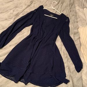 Navy long sleeve skater dress